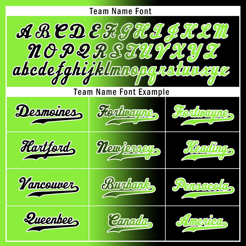 Custom Green Black Gradient Fashion Personalized Authentic Baseball Jersey BSBJ01-D0a709c - Coolcustomize
