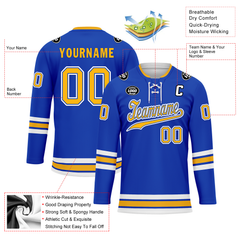 Custom Blue Yellow Personalized Hockey Jersey HCKJ01-D0a70cc