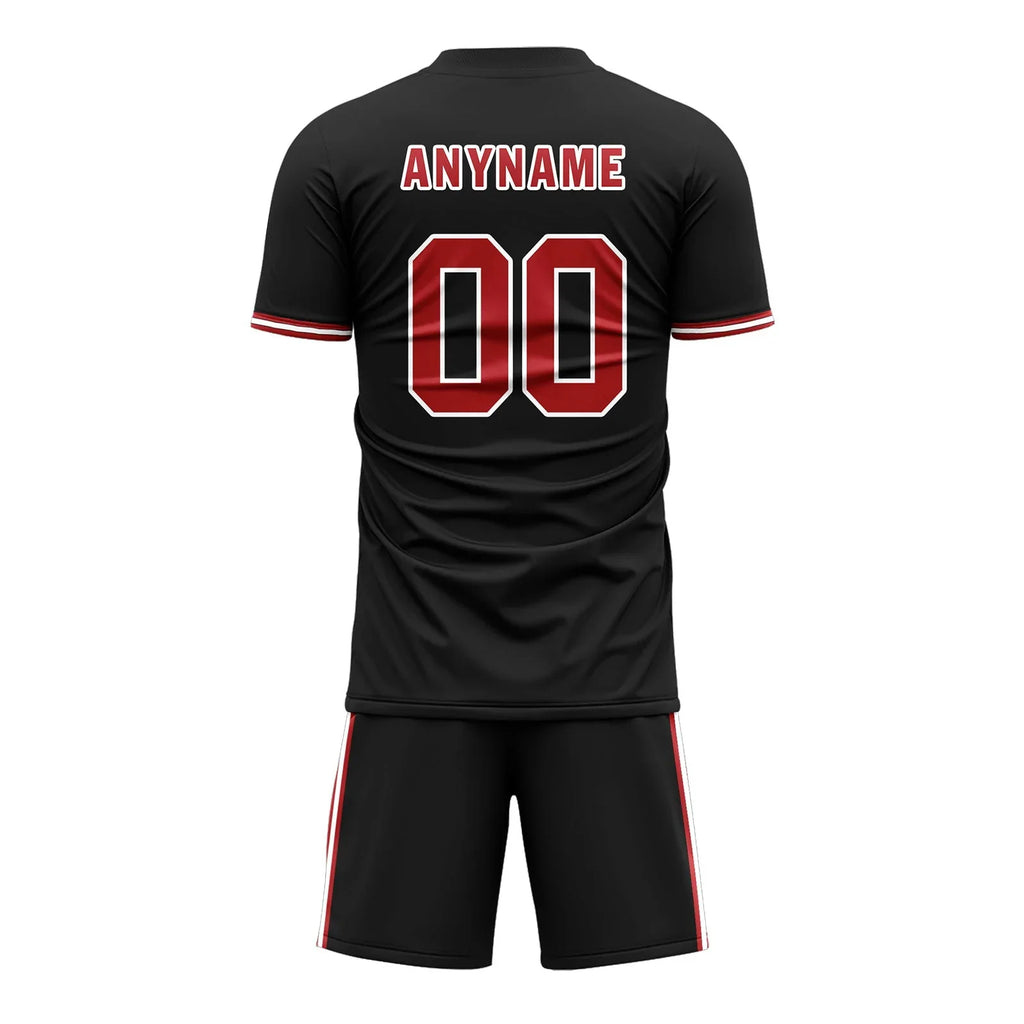 Custom Black Soccer Sets Jersey Personalized SCJ101-D28025 - Coolcustomize
