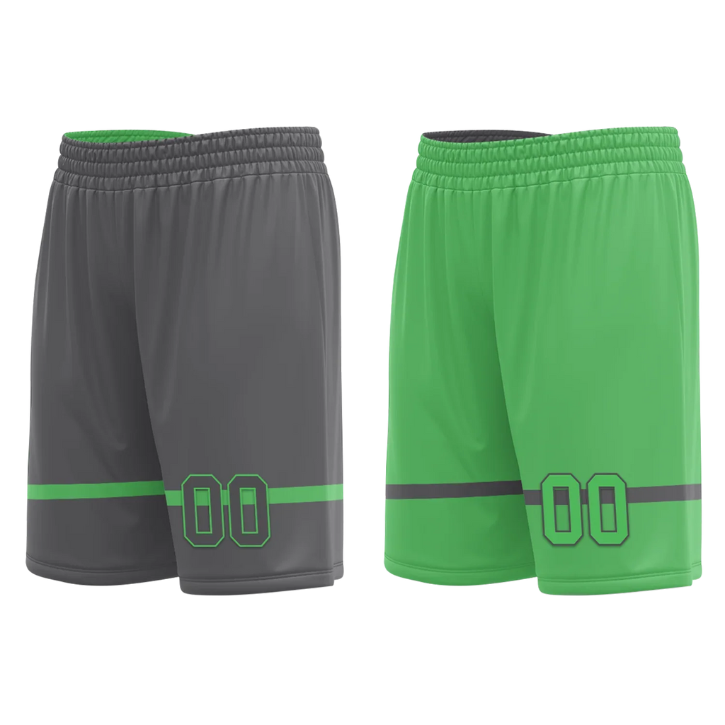 Custom Gray Green Classic Style Reversible Basketball Uniform Personalized COOLMAX BBJR-D017046 - Coolcustomize