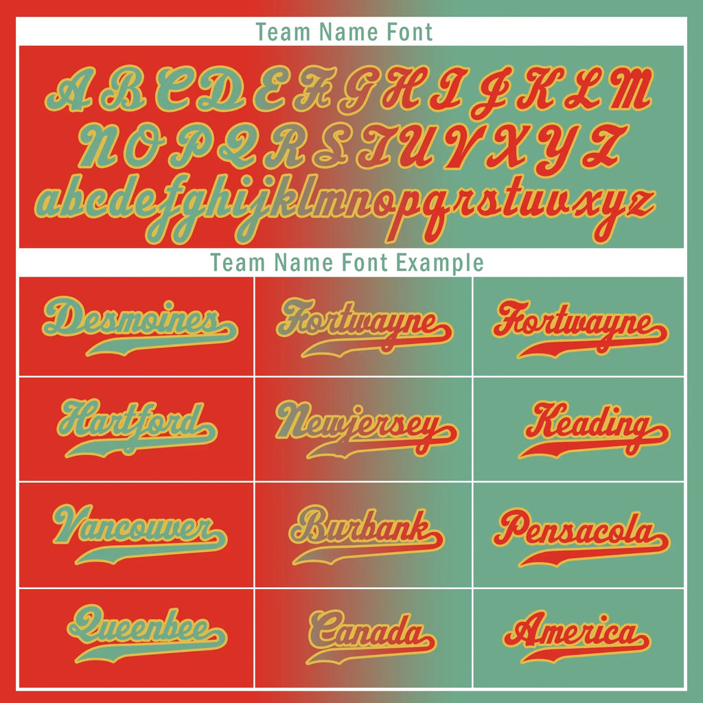 Custom Red Green Gradient Fashion Personalized Authentic Baseball Jersey BSBJ01-D0a7a09 - Coolcustomize