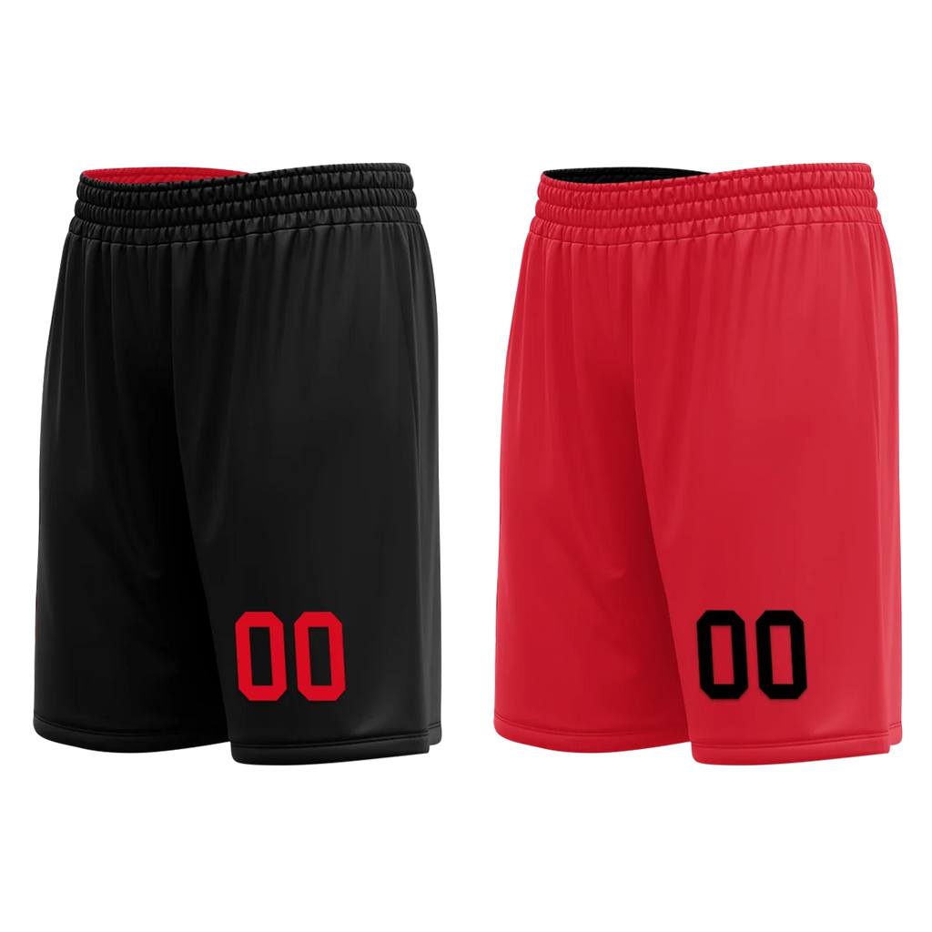 Custom Black Red Classic Style Reversible Basketball Uniform Personalized COOLMAX BBJR-D017018 - Coolcustomize
