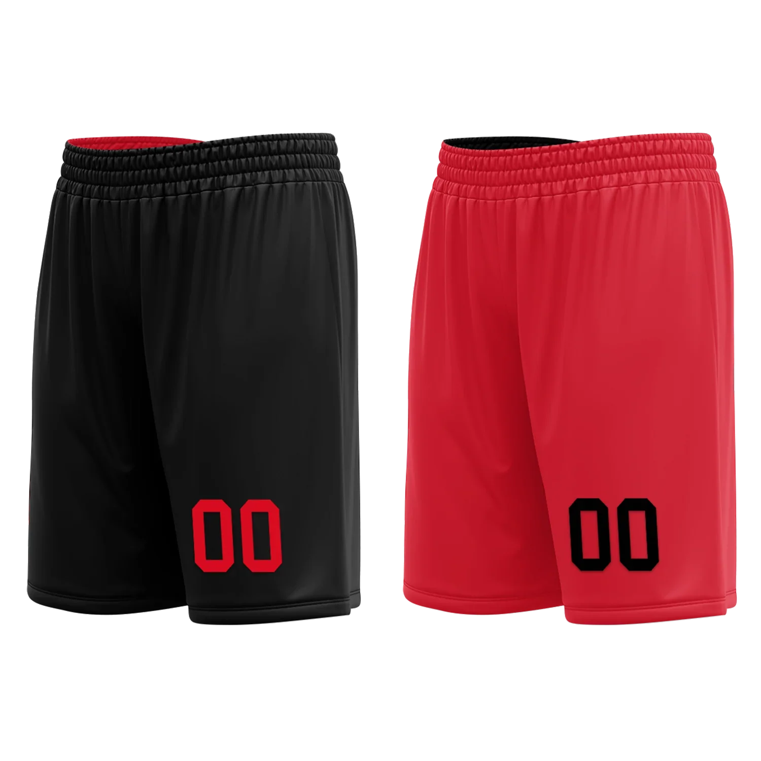 Custom Black Red Classic Style Reversible Basketball Uniform Personalized COOLMAX BBJR-D017018 - Coolcustomize