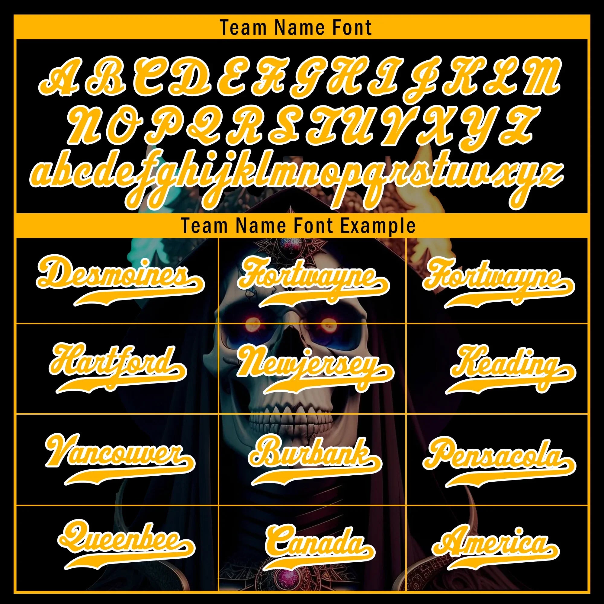 Custom Black Yellow Skull Fashion Personalized Authentic Baseball Jersey BSBJ01-D017155 - Coolcustomize