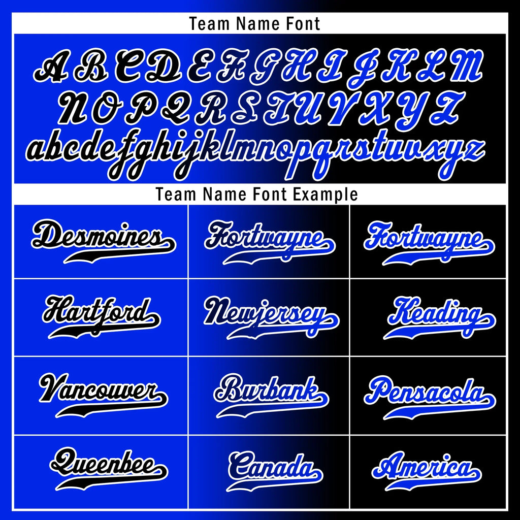 Custom Blue Black Gradient Fashion Personalized Authentic Baseball Jersey BSBJ01-D0a709e - Coolcustomize