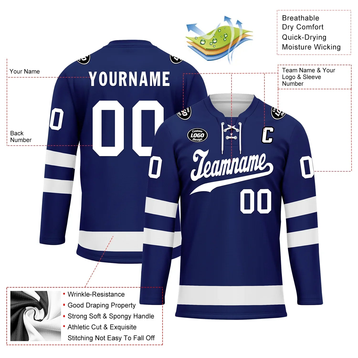 Custom Blue White Personalized Hockey Jersey HCKJ01-D0a70bc - Coolcustomize