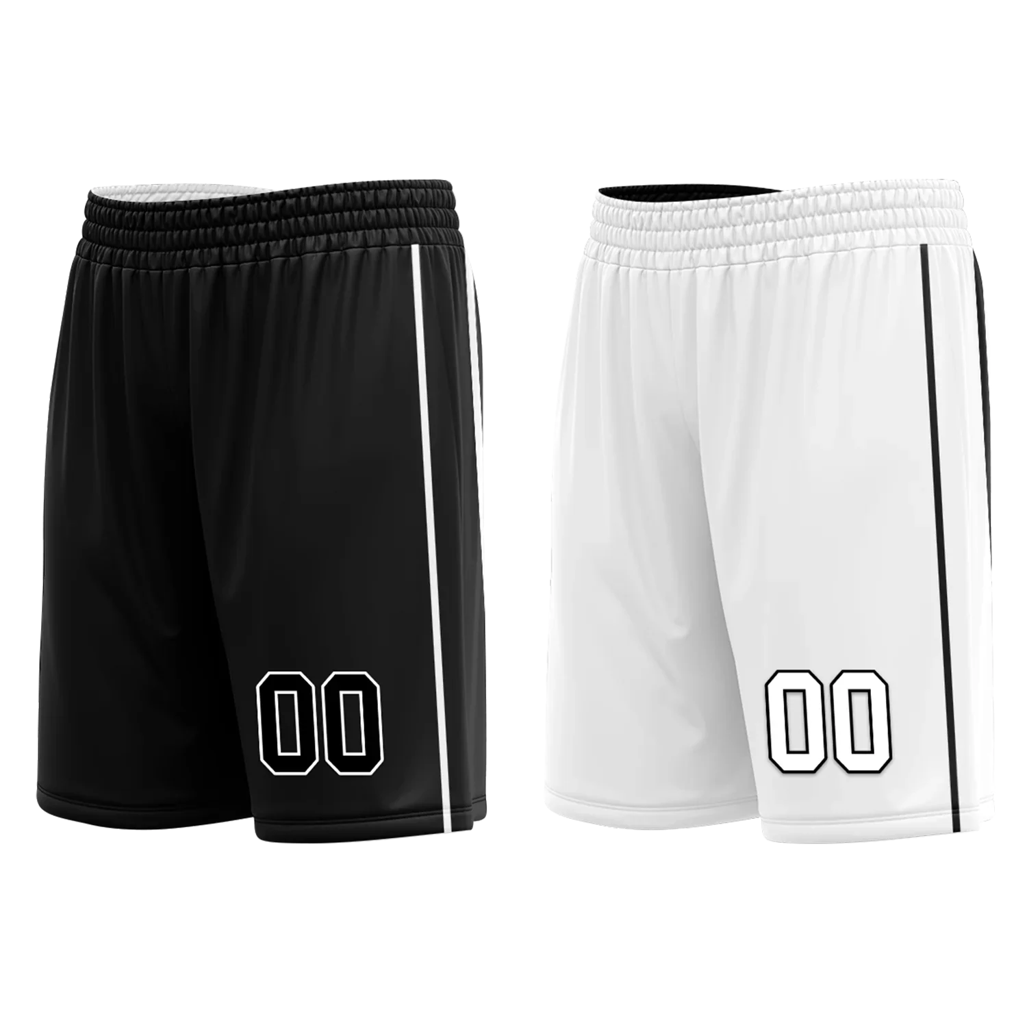 Custom Black White Classic Style Reversible Basketball Uniform Personalized COOLMAX BBJR-D017007 - Coolcustomize