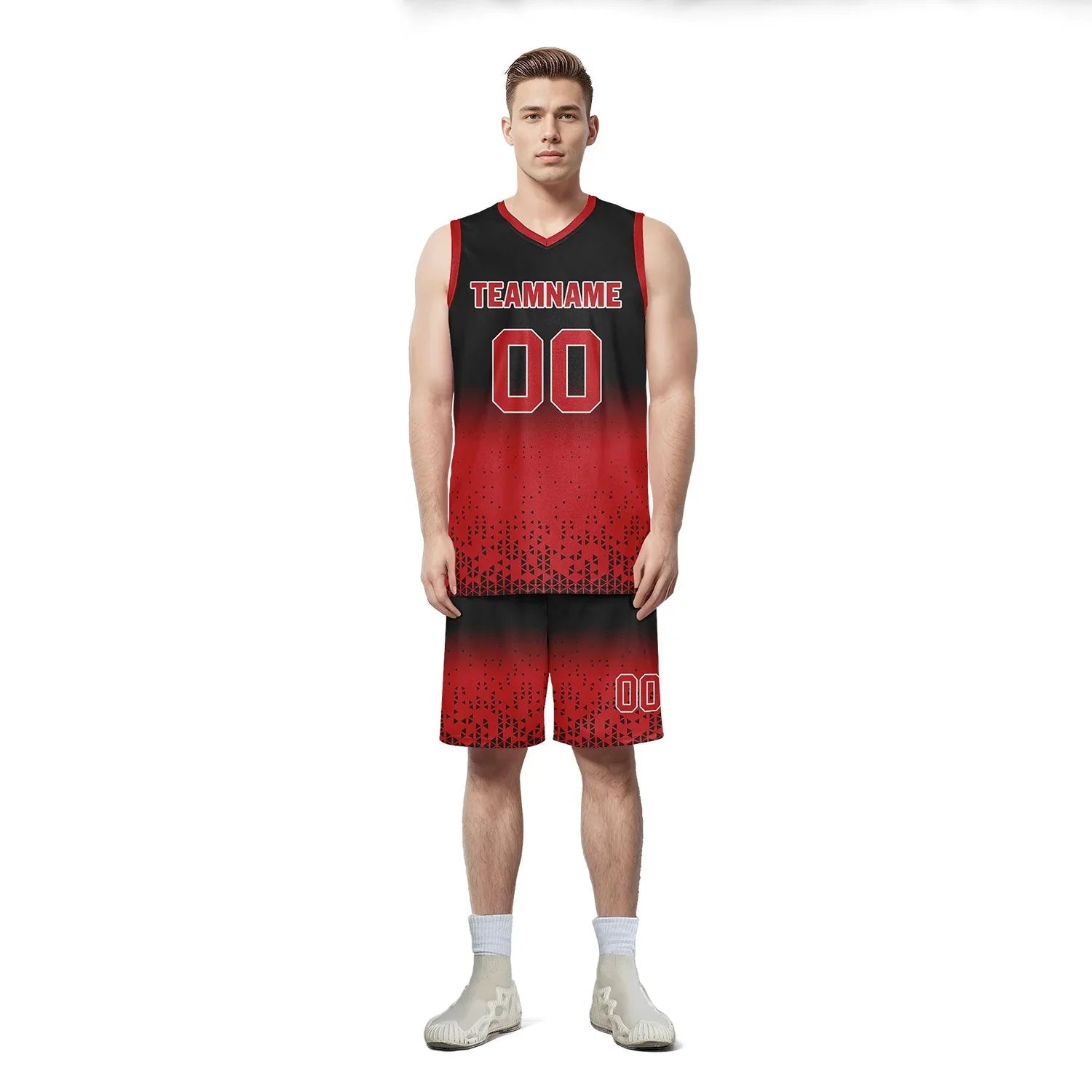 Custom Black Red Fade Fashion Sports Uniform Basketball Jersey BBJ01-D020102-4 - Coolcustomize