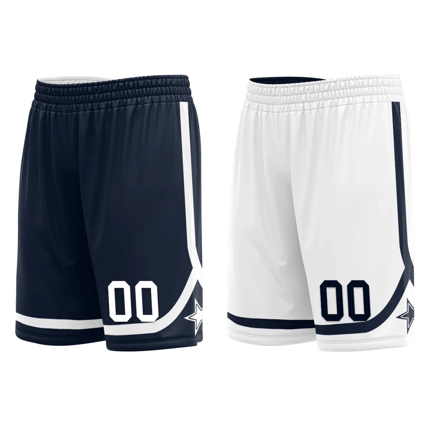 Custom Blue White Classic Style Reversible Basketball Uniform Personalized COOLMAX BBJR-D017056 - Coolcustomize