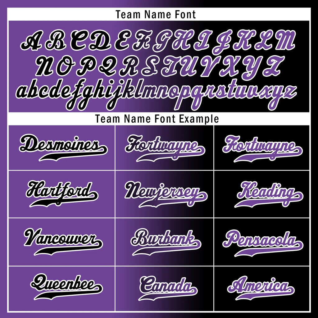 Custom Purple Black Gradient Fashion Personalized Authentic Baseball Jersey BSBJ01-D0a7090 - Coolcustomize