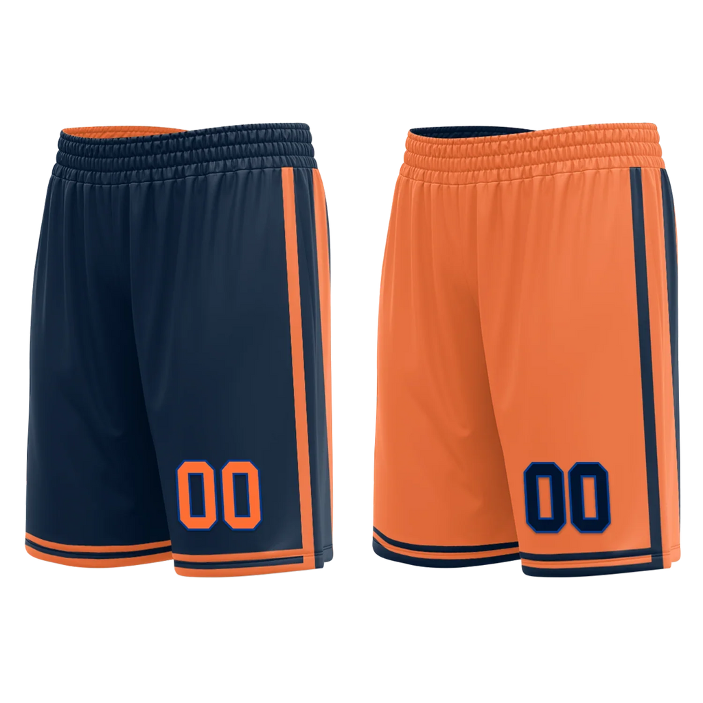 Custom Blue Orange Classic Style Reversible Basketball Uniform Personalized COOLMAX BBJR-D017015 - Coolcustomize