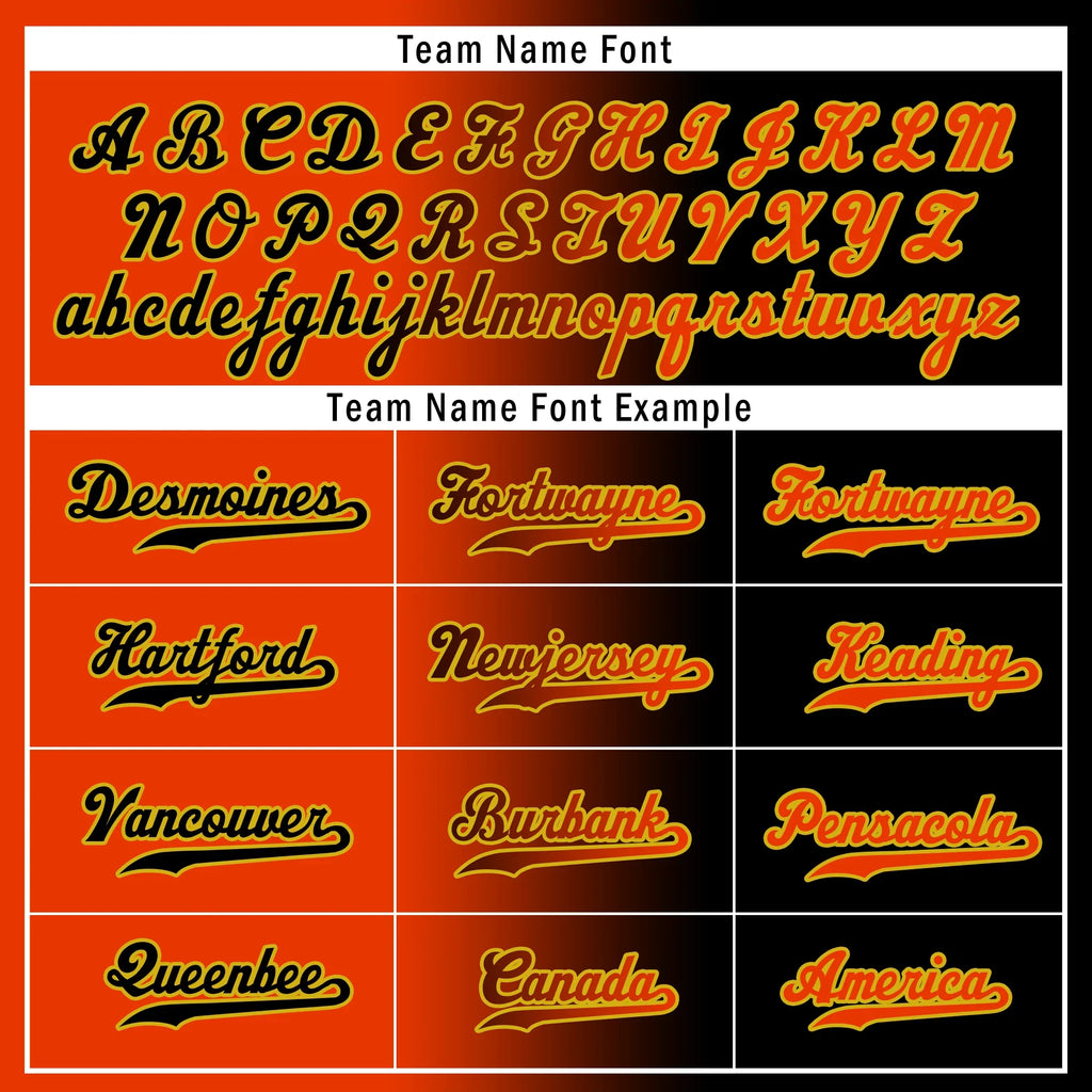 Custom Orange Black Gradient Fashion Personalized Authentic Baseball Jersey BSBJ01-D0a7aa8 - Coolcustomize