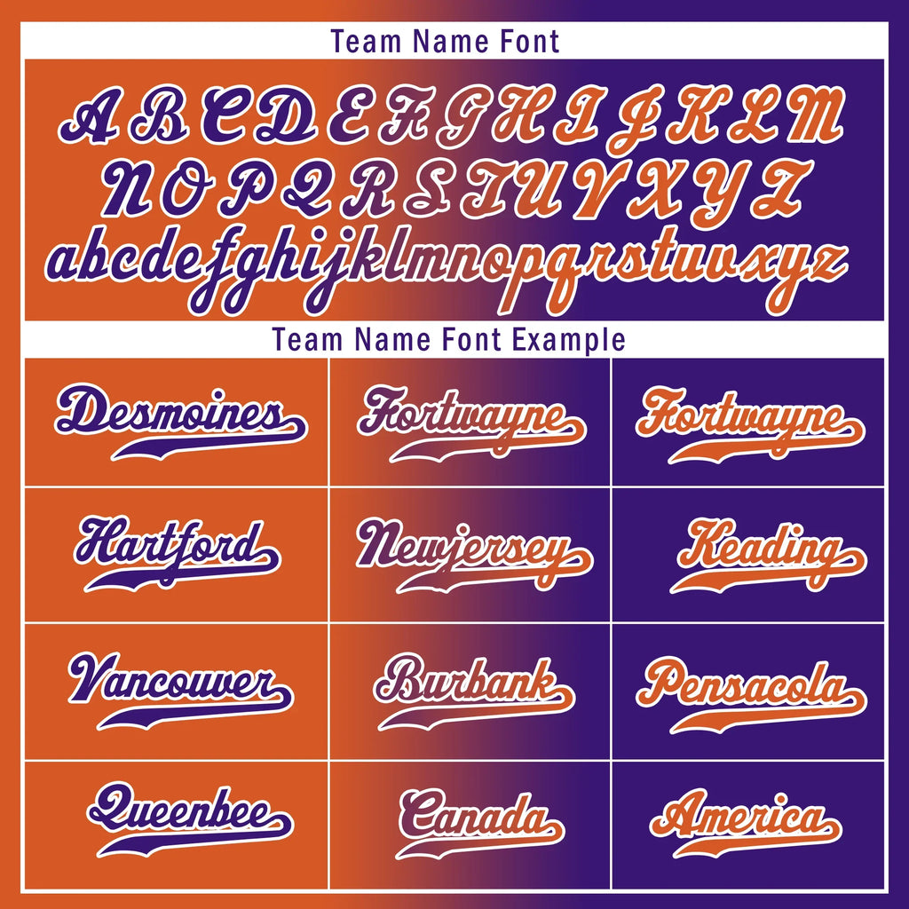 Custom Orange Purple Gradient Fashion Personalized Authentic Baseball Jersey BSBJ01-D0a7a08 - Coolcustomize