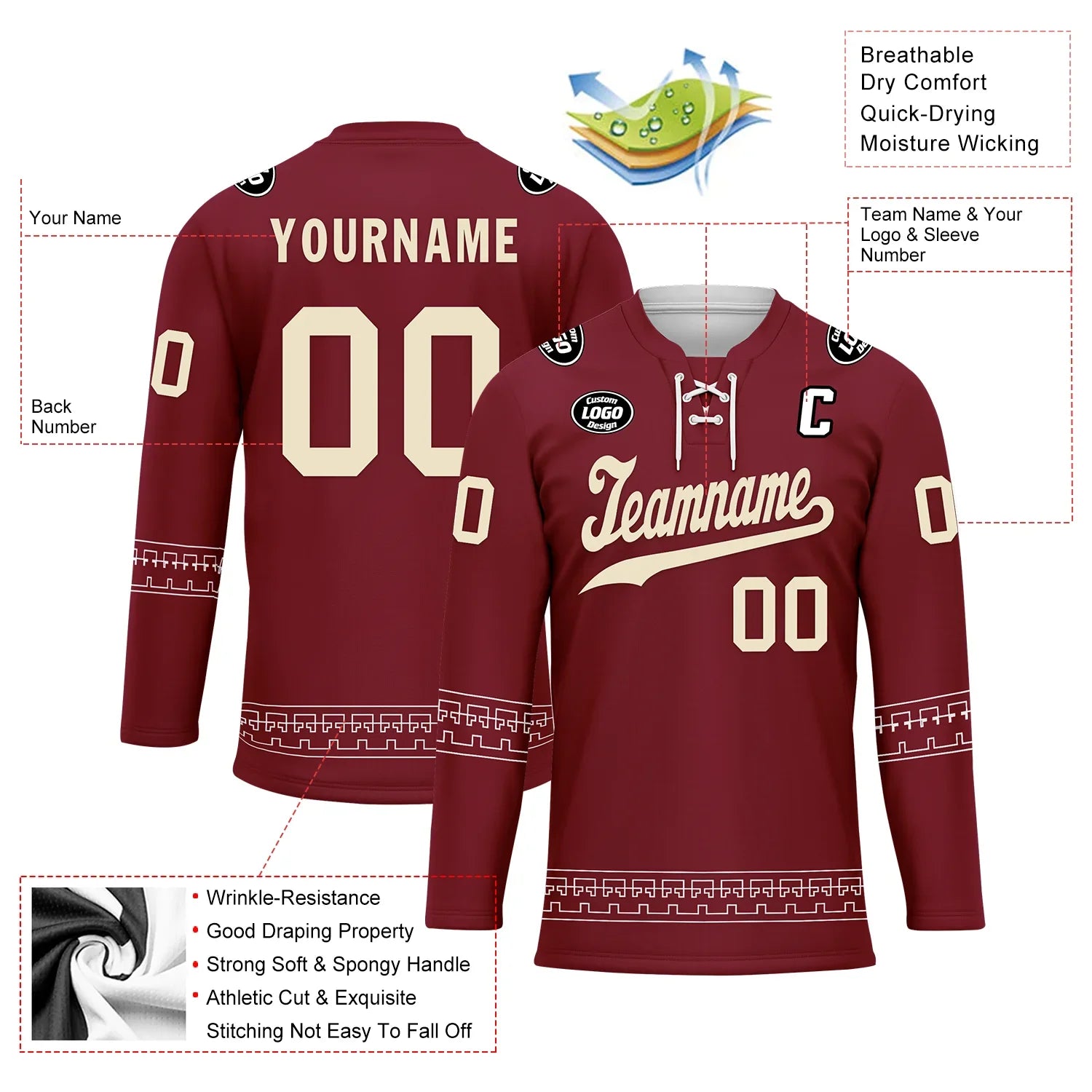 Custom Red Personalized Hockey Jersey HCKJ01-D0a70fd - Coolcustomize