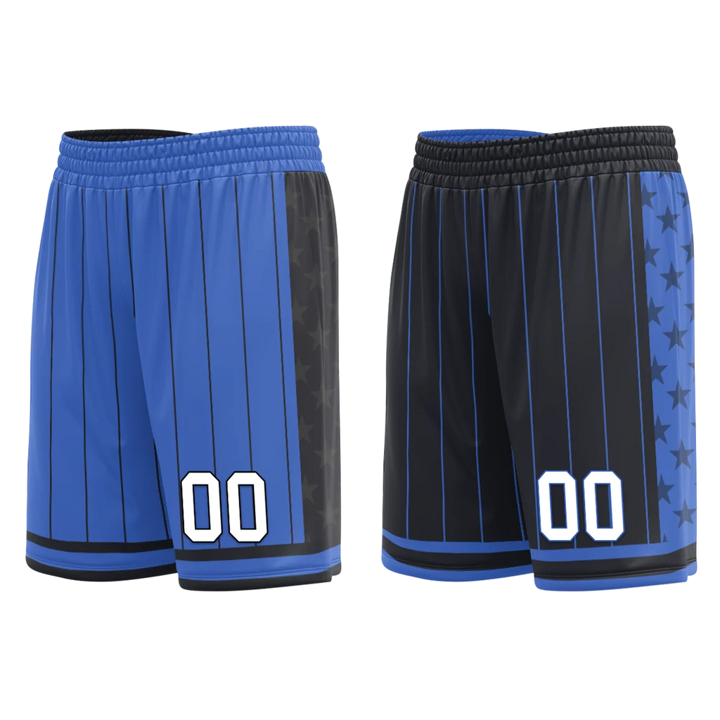 Custom Blue Black Classic Style Reversible Basketball Uniform Personalized COOLMAX BBJR-D017055 - Coolcustomize