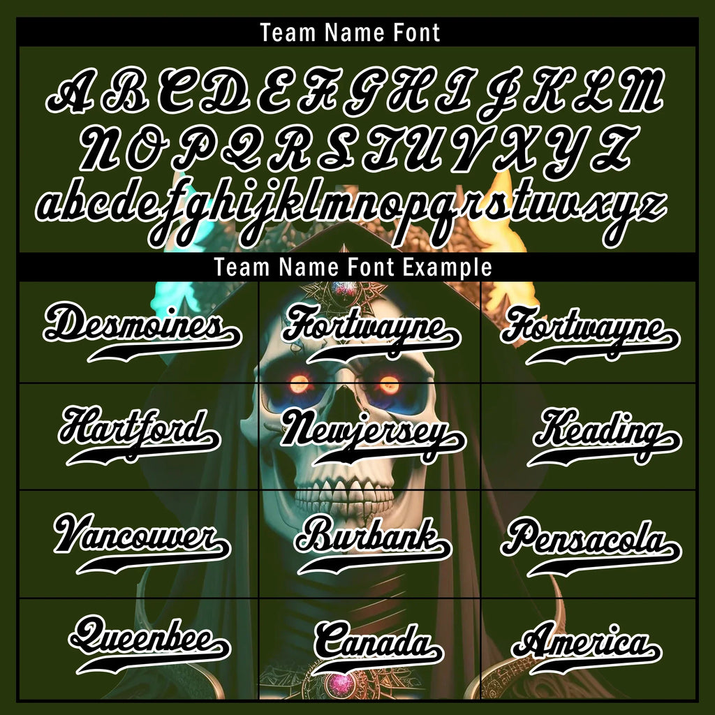 Custom Green Black Skull Fashion Personalized Authentic Baseball Jersey BSBJ01-D017152 - Coolcustomize