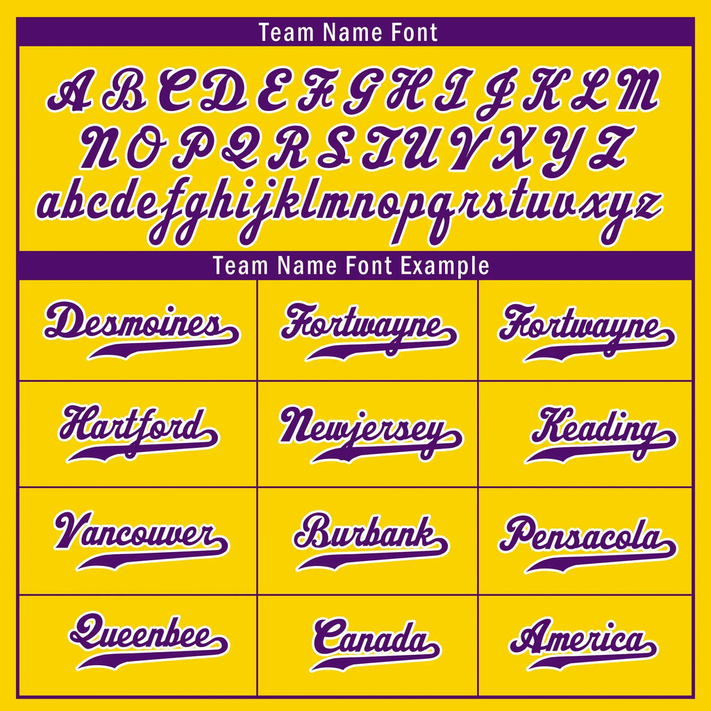 Custom Gold Purple Stripe Fashion Personalized Authentic Baseball Jersey BSBJ01-D017219 - Coolcustomize