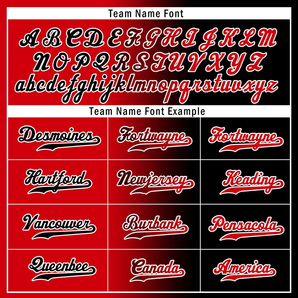 Custom Red Black Gradient Fashion Personalized Authentic Baseball Jersey BSBJ01-D0a707a - Coolcustomize