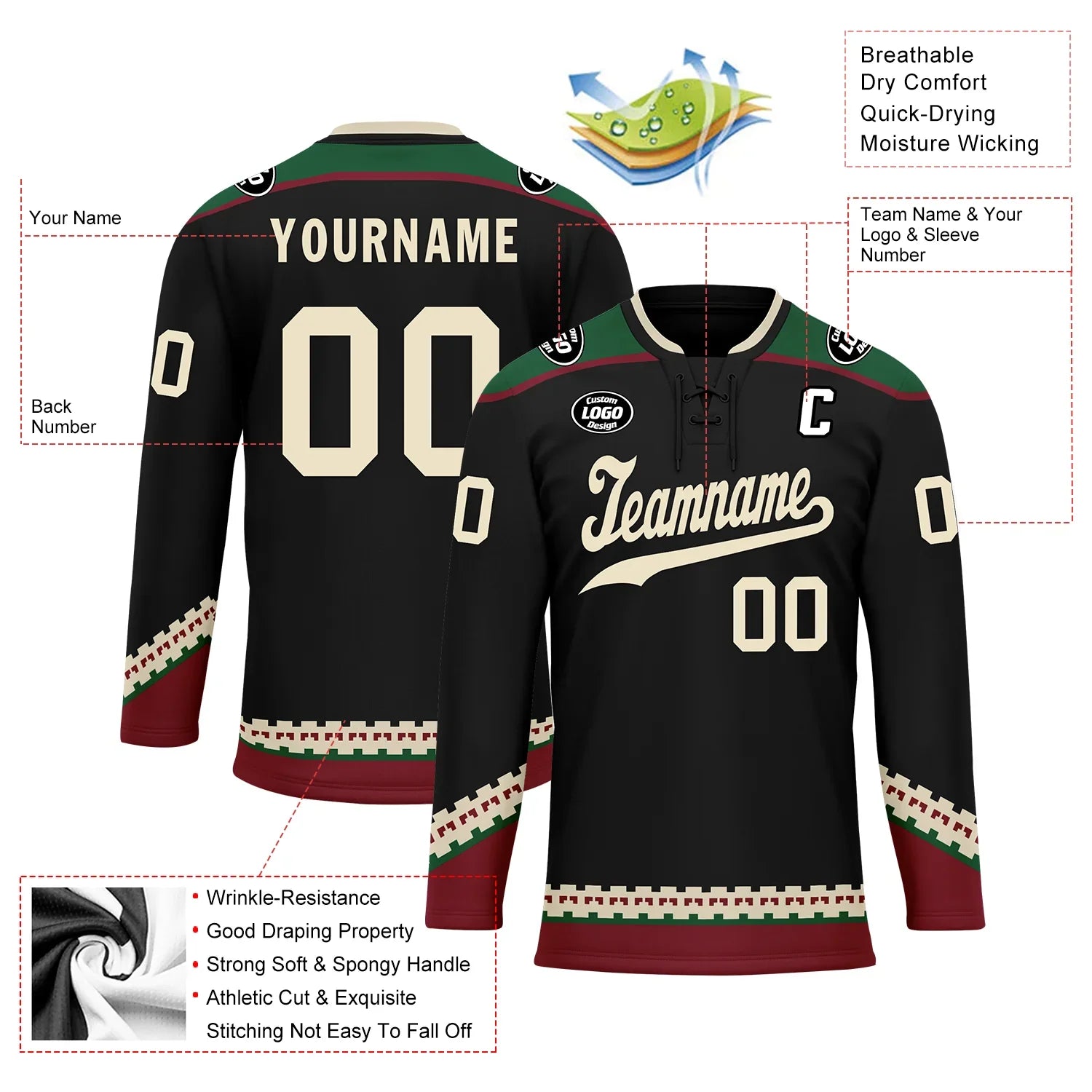 Custom Black Personalized Hockey Jersey HCKJ01-D0a70fc - Coolcustomize