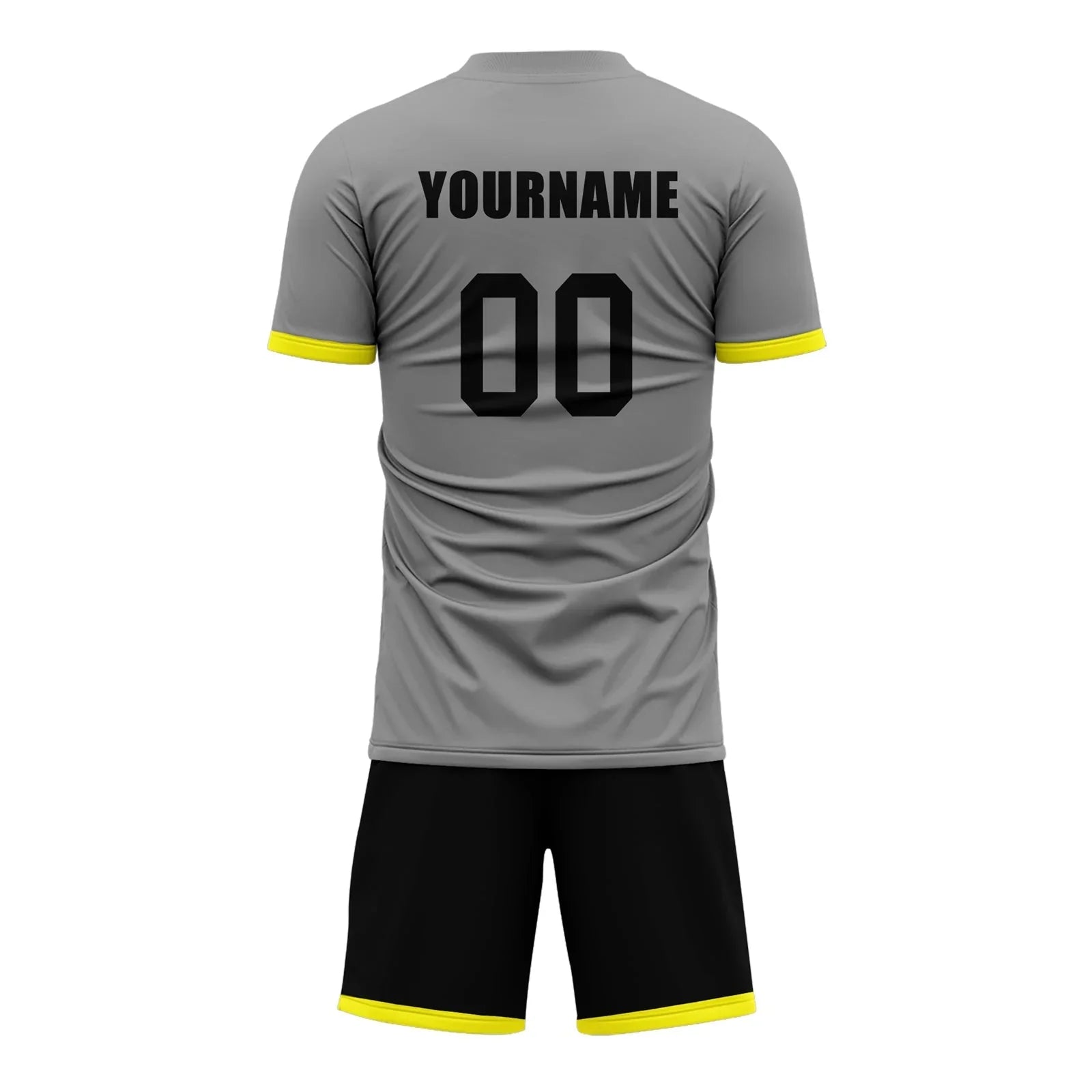 Custom Gray Yellow Soccer Sets Jersey Personalized SCJ101-D020131-9 - Coolcustomize