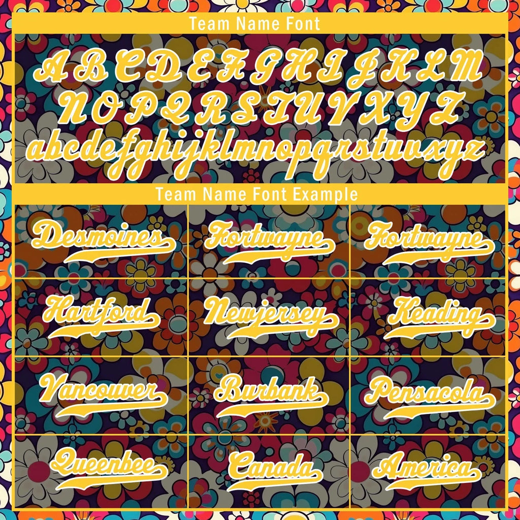 Custom Graffiti Pattern Abstract Floral Patterns Personalized Authentic Baseball Jersey BSBJ01-D020171-6 - Coolcustomize