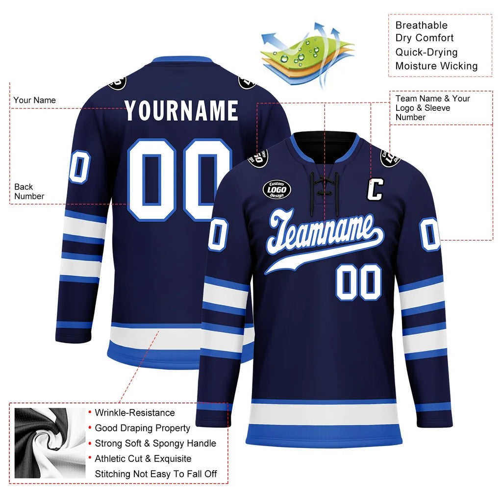 Custom Blue Personalized Hockey Jersey HCKJ01-D0a70d9 - Coolcustomize