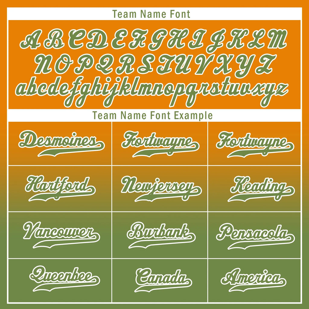 Custom Orange Green Fade Fashion Personalized Authentic Baseball Jersey BSBJ01-D0a70b9 - Coolcustomize