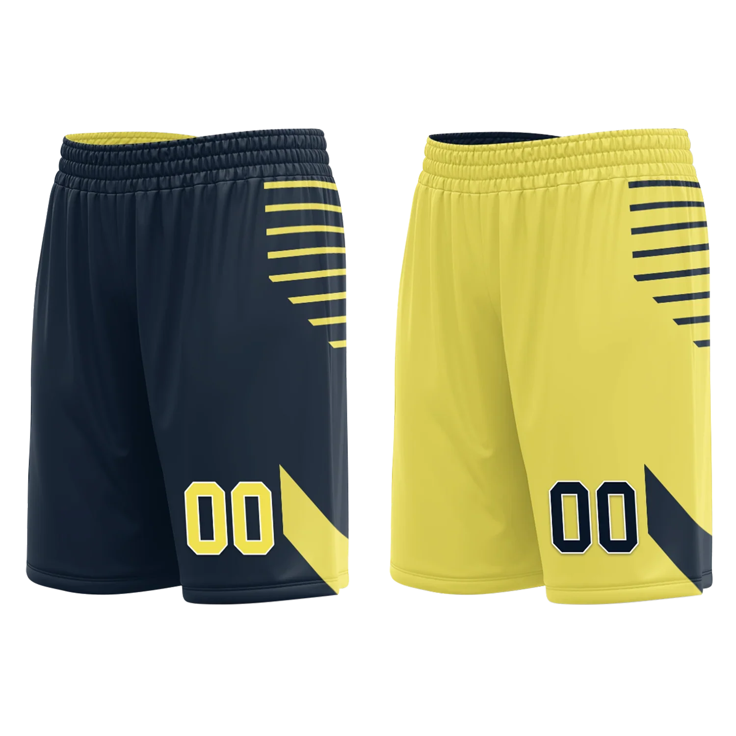 Custom Blue Yellow Classic Style Reversible Basketball Uniform Personalized Ordinary BBJR-D017059 - Coolcustomize