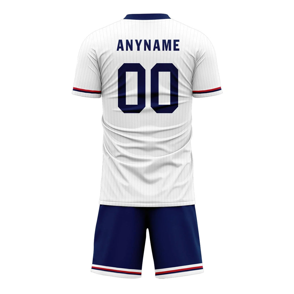 Custom England White Blue Soccer Sets Jersey Personalized SCJ101-D06144 - Coolcustomize