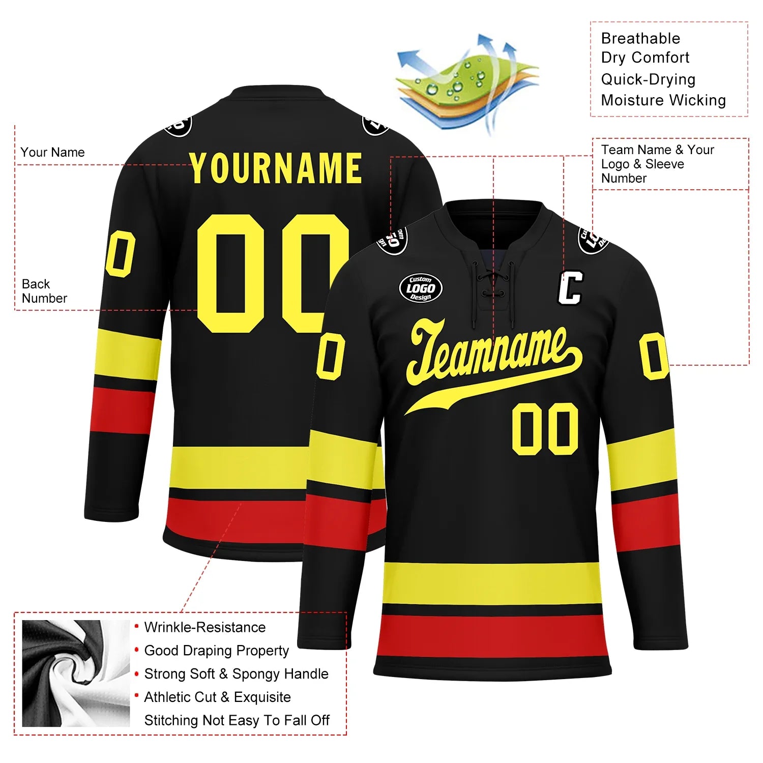 Custom Black Personalized Hockey Jersey HCKJ01-D0a70dd - Coolcustomize