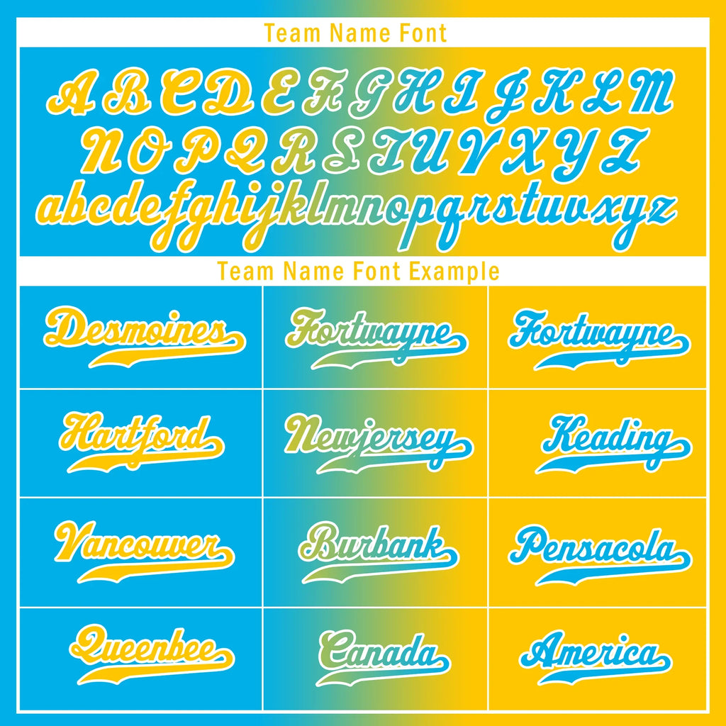 Custom Blue Yellow Gradient Fashion Personalized Authentic Baseball Jersey BSBJ01-D0a709b - Coolcustomize