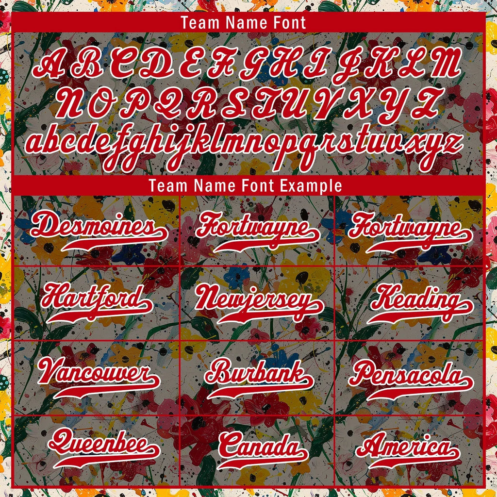 Custom Graffiti Pattern Abstract Floral Patterns Personalized Authentic Baseball Jersey BSBJ01-D020171-5 - Coolcustomize