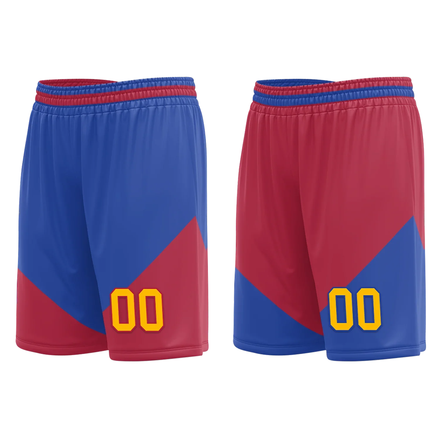 Custom Blue Red Classic Style Reversible Basketball Uniform Personalized COOLMAX BBJR-D017029 - Coolcustomize
