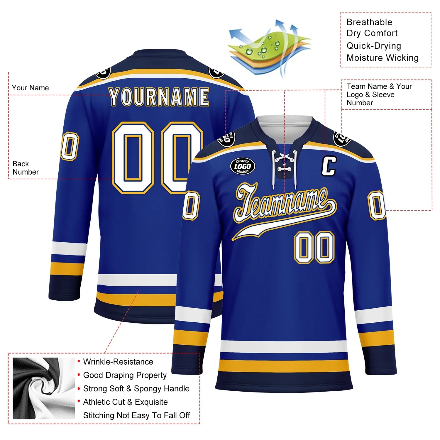 Custom Blue Personalized Hockey Jersey HCKJ01-D0a70cd - Coolcustomize