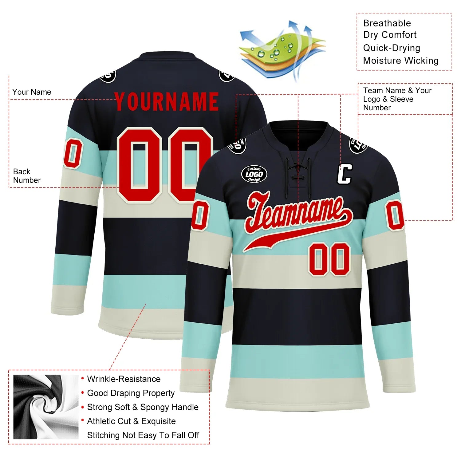 Custom Black White Personalized Hockey Jersey HCKJ01-D0a70db - Coolcustomize