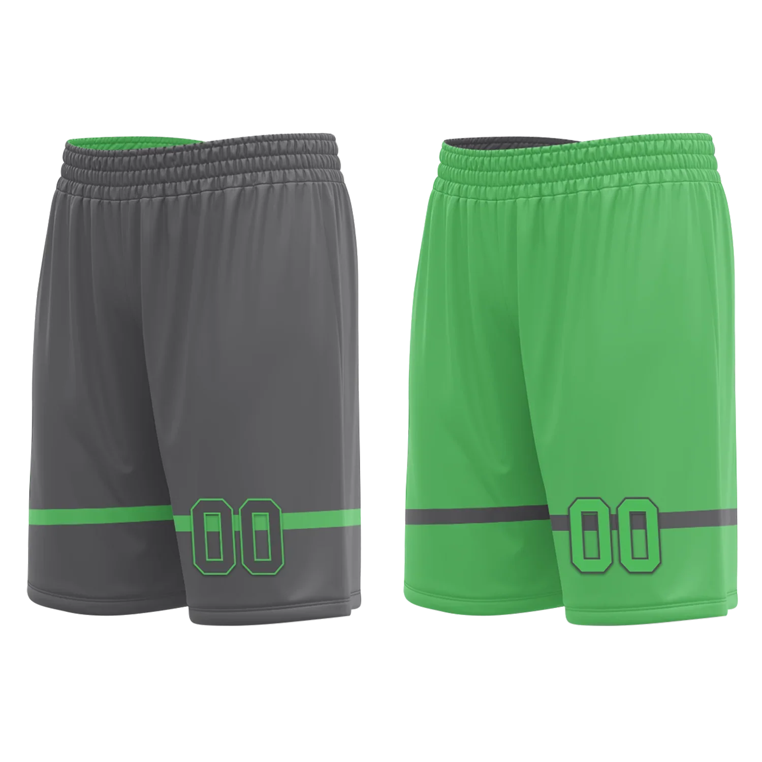 Custom Gray Green Classic Style Reversible Basketball Uniform Personalized Ordinary BBJR-D017046 - Coolcustomize