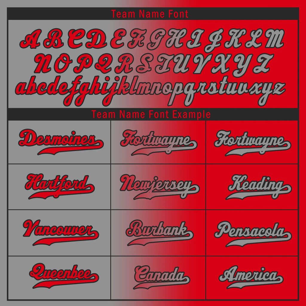 Custom Grey Red Gradient Fashion Personalized Authentic Baseball Jersey BSBJ01-D0a7aad - Coolcustomize