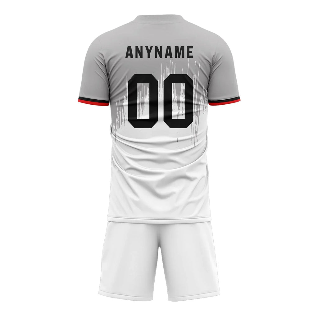 Custom Gray White Soccer Sets Jersey Personalized SCJ101-D28027 - Coolcustomize
