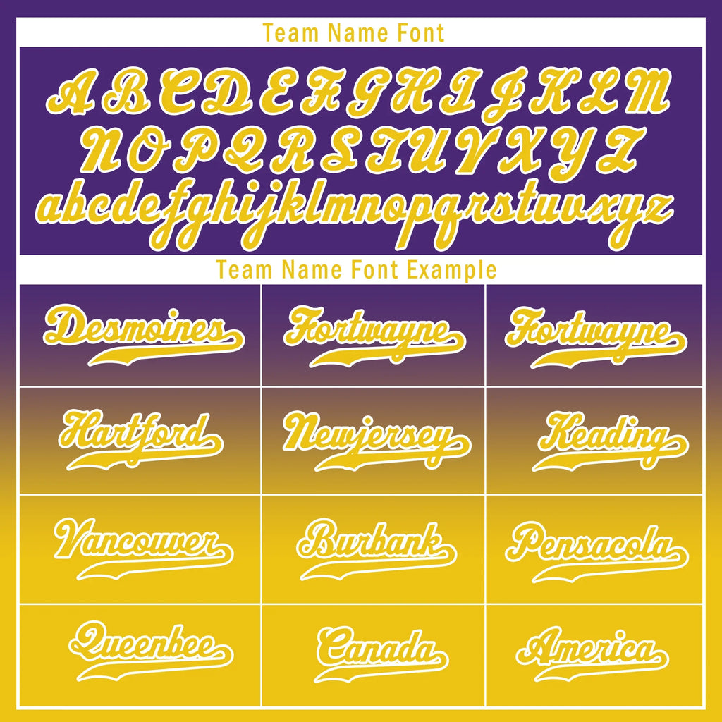 Custom Purple Yellow Fade Fashion Personalized Authentic Baseball Jersey BSBJ01-D0a70cb - Coolcustomize