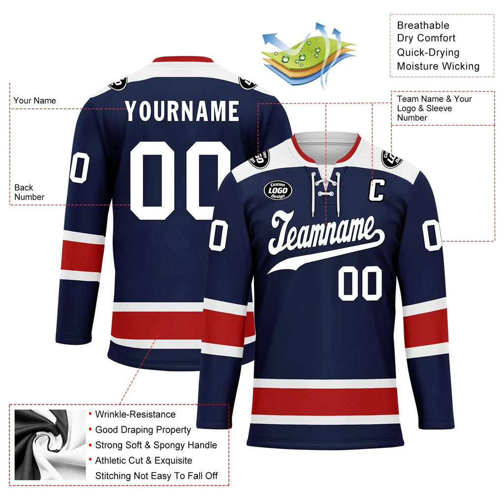 Custom Blue Red Personalized Hockey Jersey HCKJ01-D0a70f0 - Coolcustomize