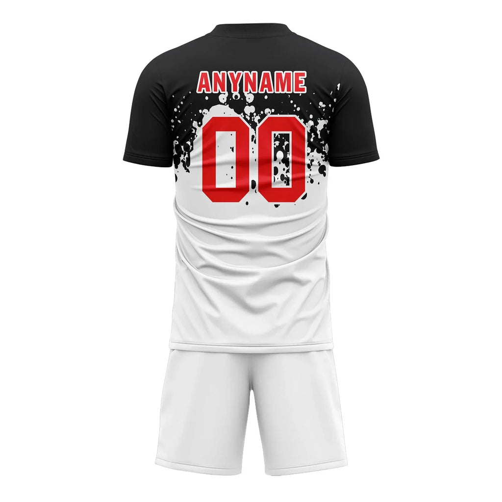 Custom Black White Soccer Sets Jersey Personalized SCJ101-D28026 - Coolcustomize