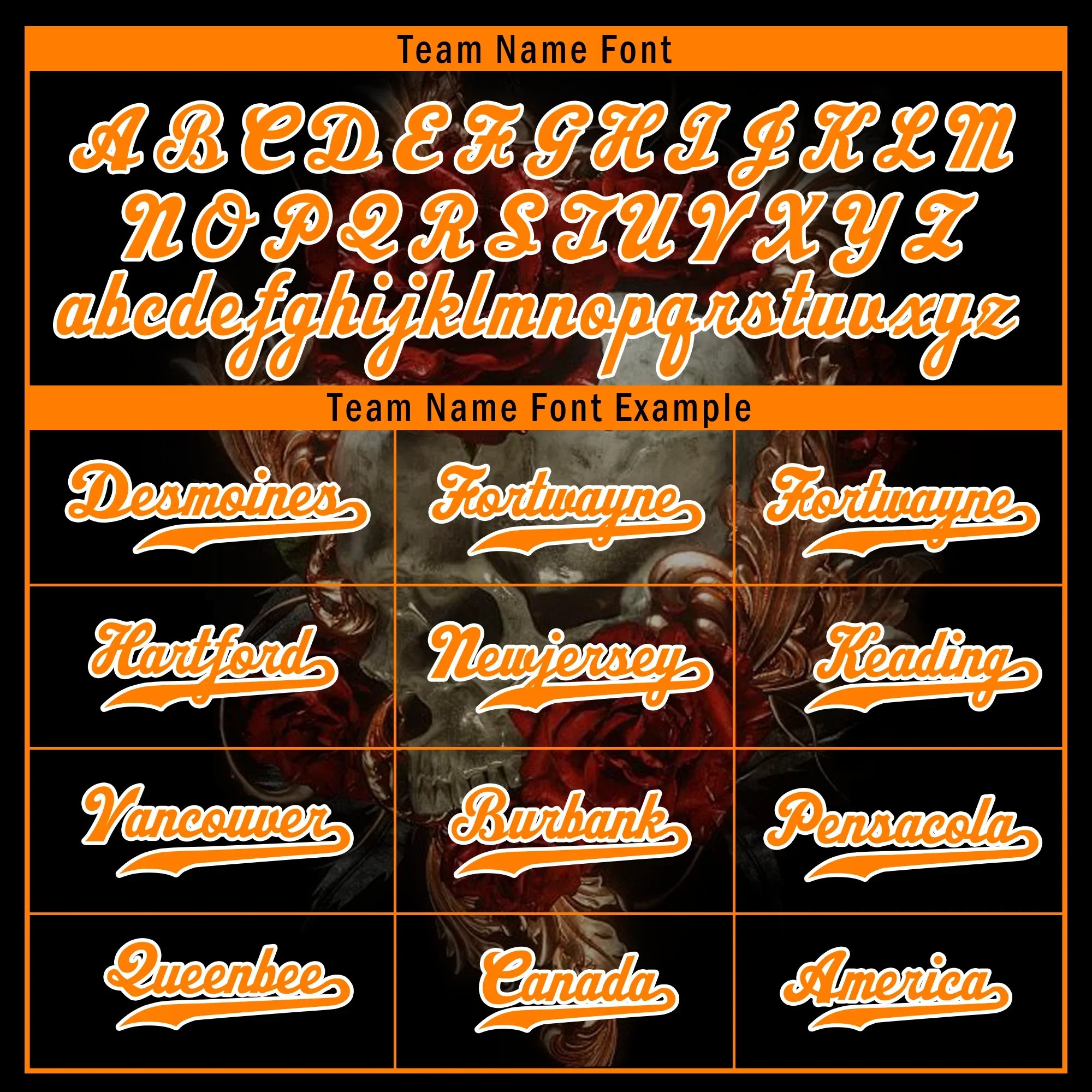 Custom Black Orange Skull Fashion Personalized Authentic Baseball Jersey BSBJ01-D017156 - Coolcustomize