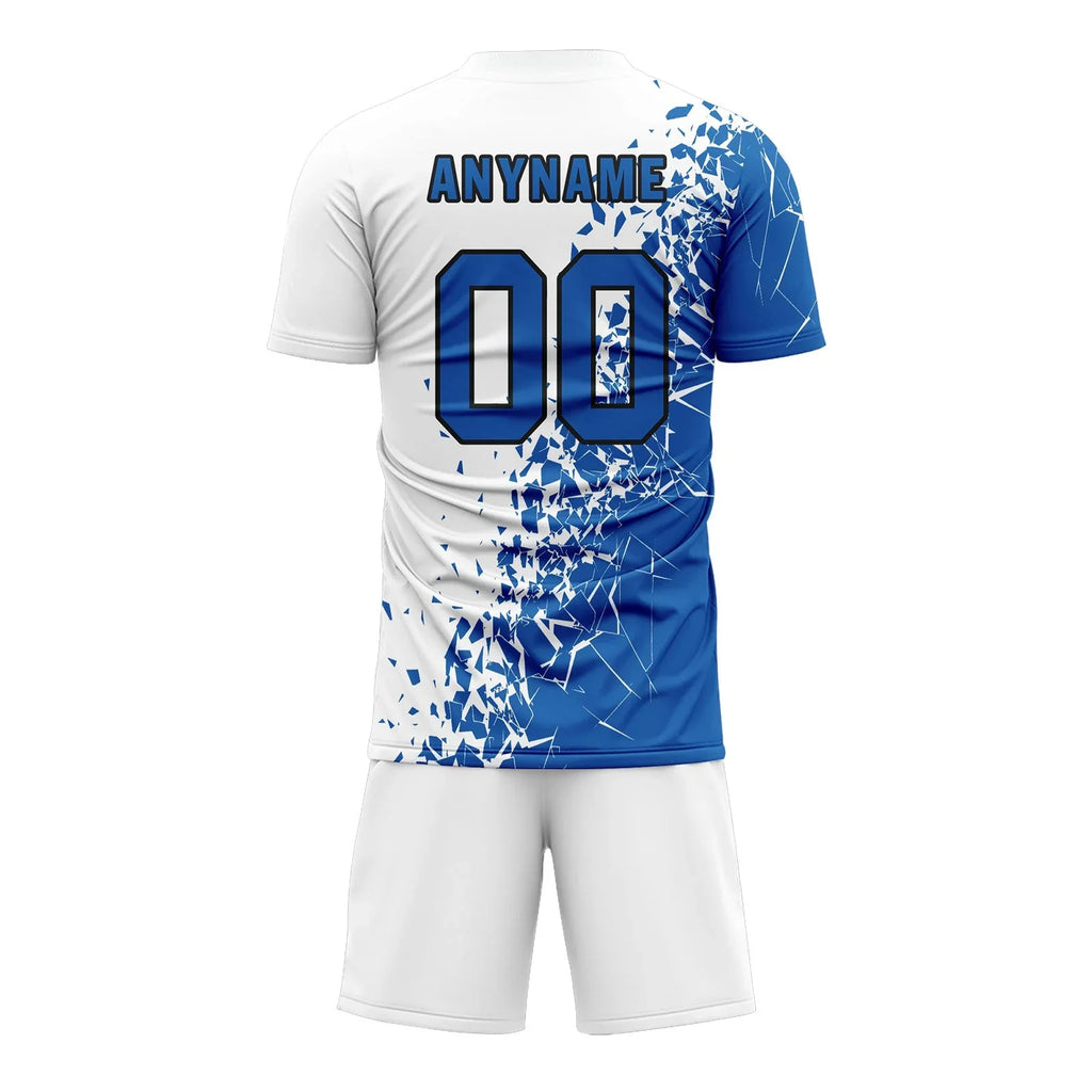 Custom Blue White Soccer Sets Jersey Personalized SCJ101-D28008 - Coolcustomize