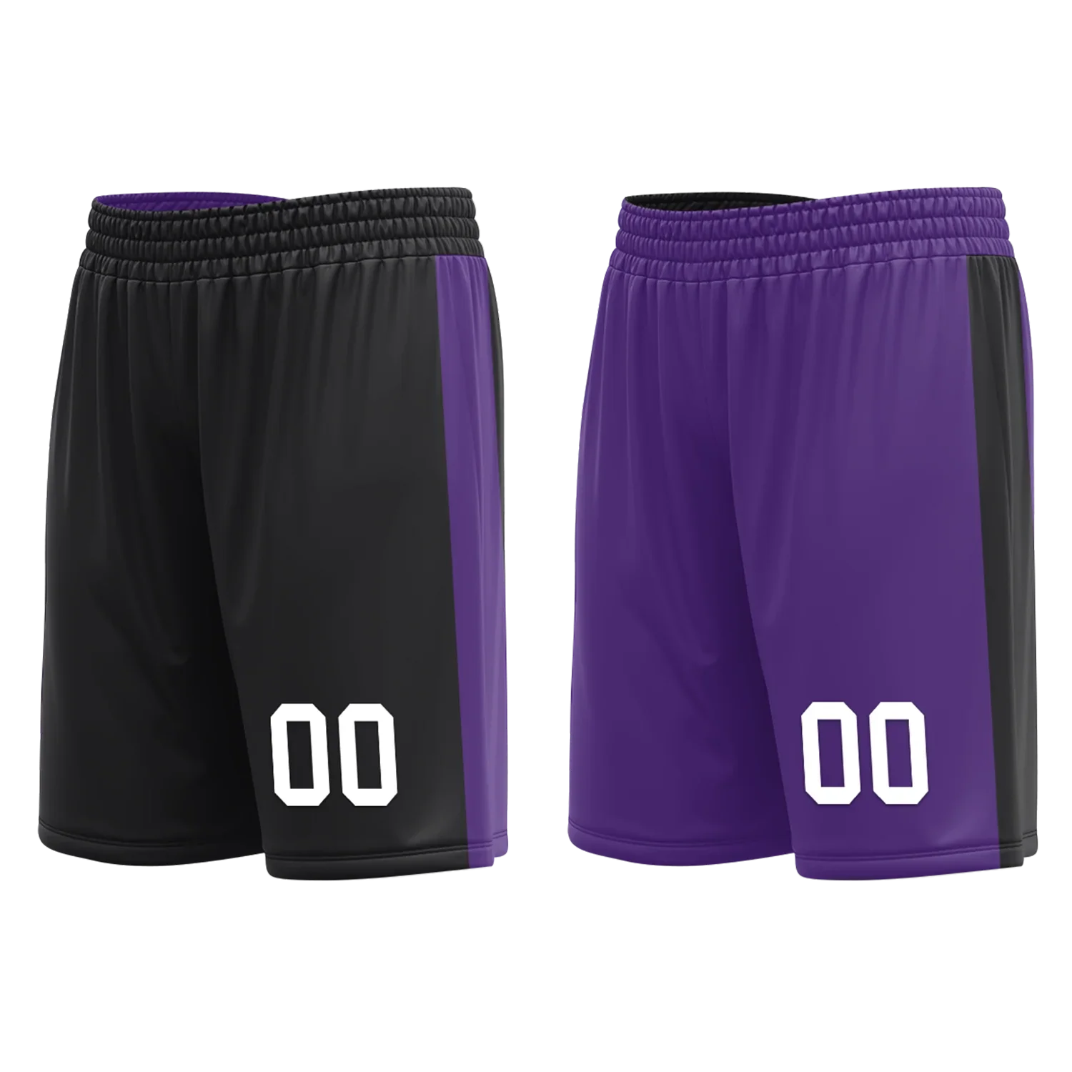 Custom Black Purple Classic Style Reversible Basketball Uniform Personalized COOLMAX BBJR-D017035 - Coolcustomize