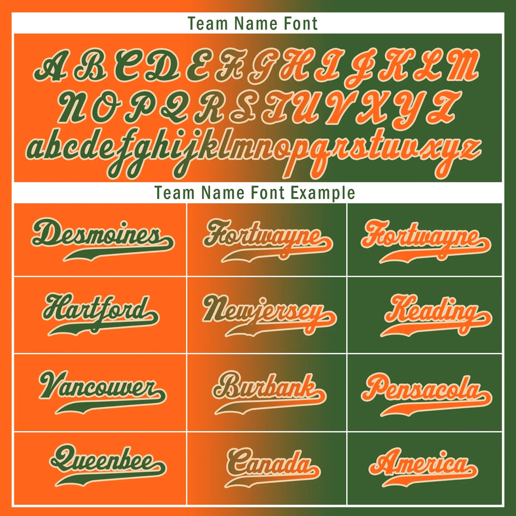 Custom Orange Green Gradient Fashion Personalized Authentic Baseball Jersey BSBJ01-D0a708d - Coolcustomize
