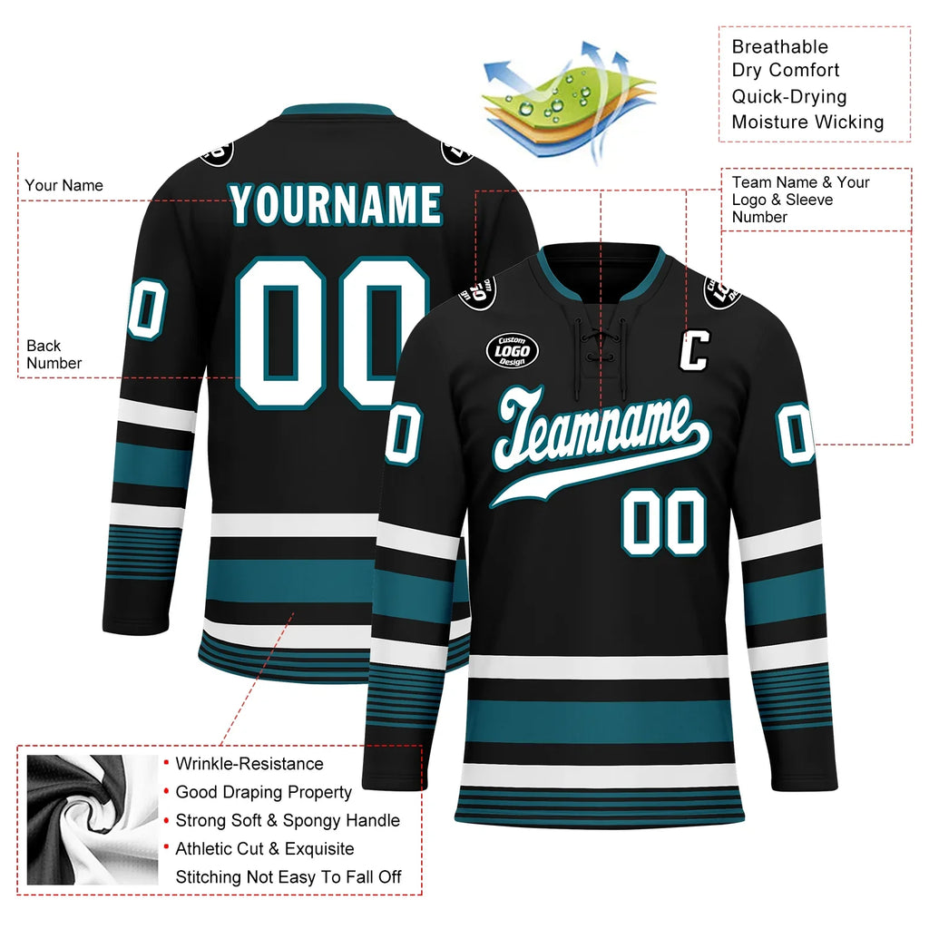 Custom Black Personalized Hockey Jersey HCKJ01-D0a70d0 - Coolcustomize