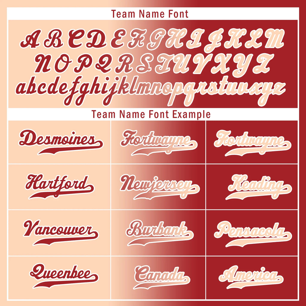 Custom Beige Red Gradient Fashion Personalized Authentic Baseball Jersey BSBJ01-D0a708f - Coolcustomize