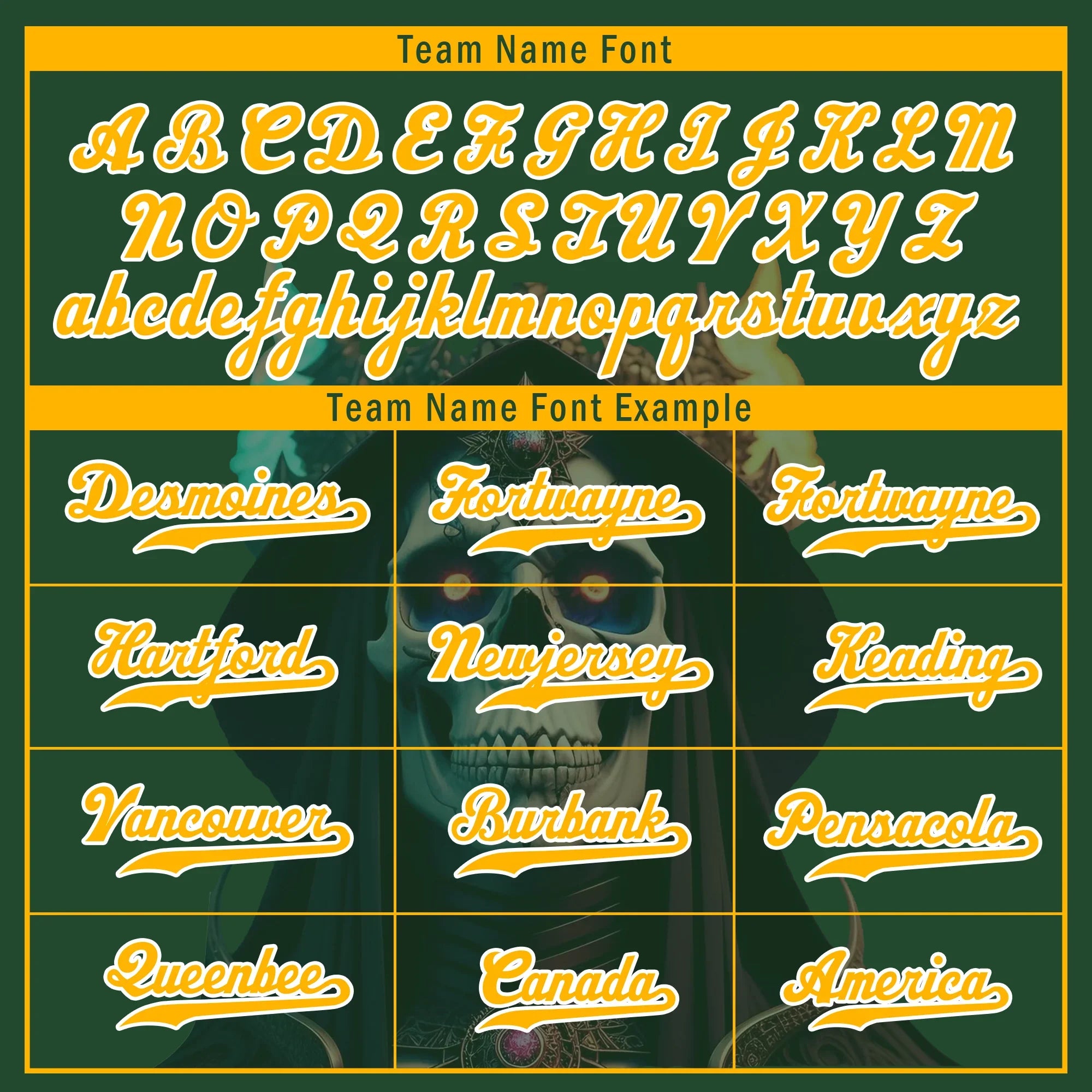 Custom Green Yellow Skull Fashion Personalized Authentic Baseball Jersey BSBJ01-D017154 - Coolcustomize
