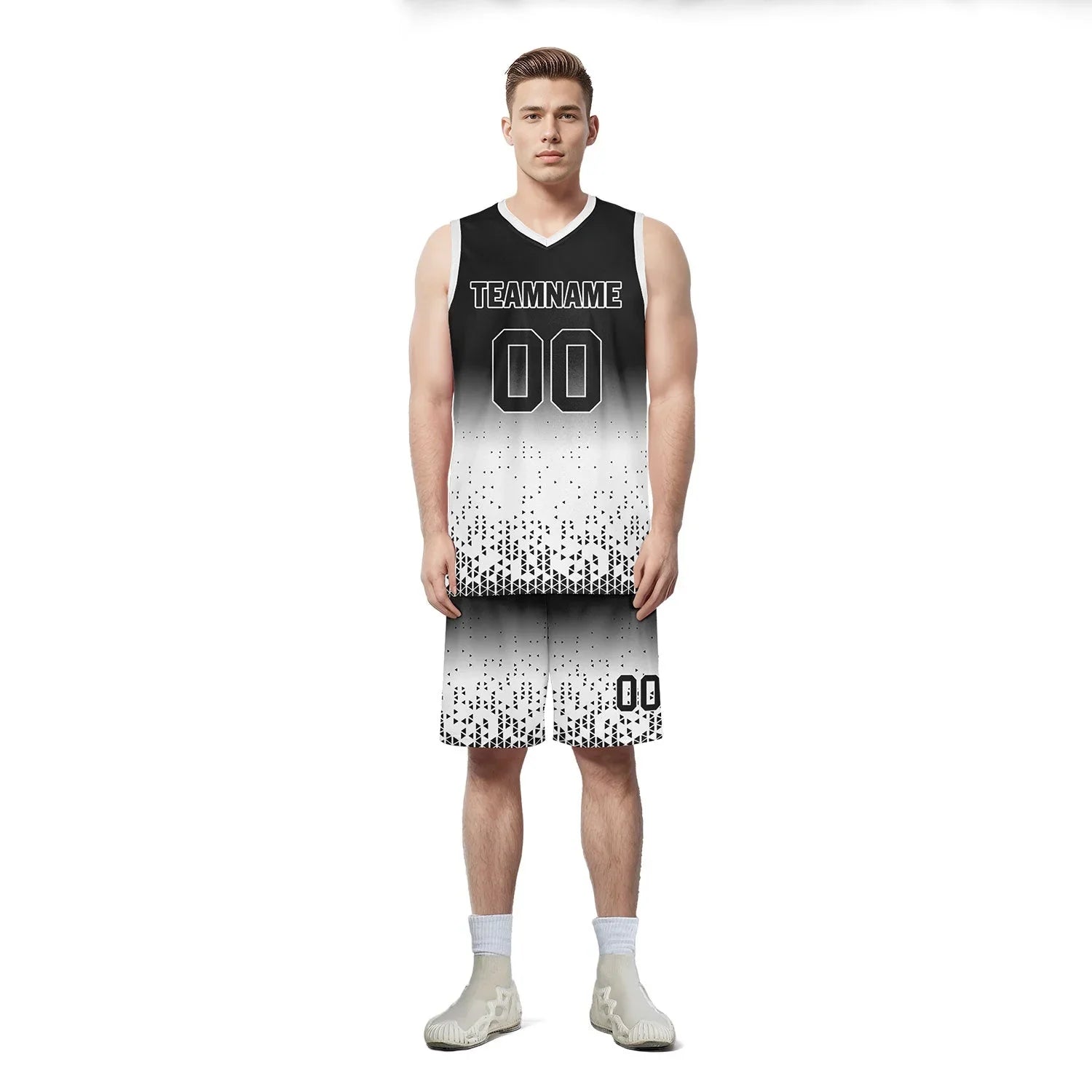 Custom Black White Fade Fashion Sports Uniform Basketball Jersey BBJ01-D020102-2 - Coolcustomize