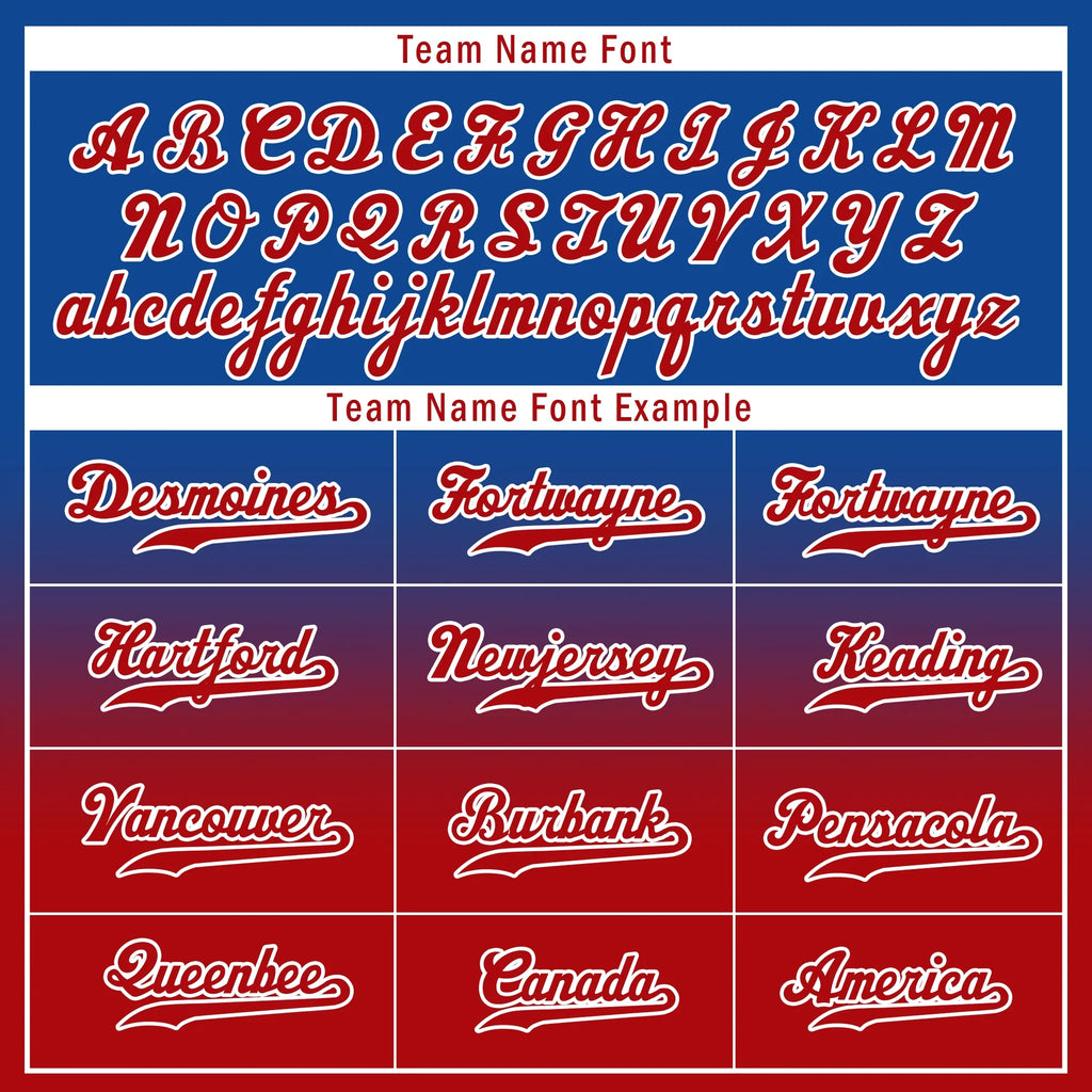 Custom Blue Red Fade Fashion Personalized Authentic Baseball Jersey BSBJ01-D0a70bd - Coolcustomize